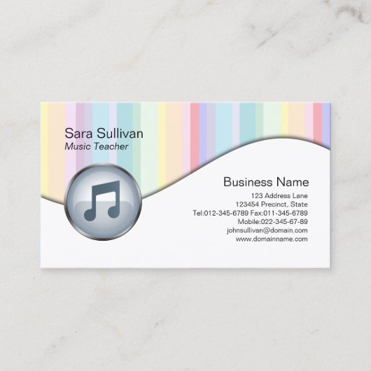 Enseignant de musique joyeuse Carte de visite Past (Devant)