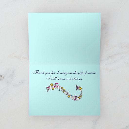 Enseignant de piano Merci avec notes et étoiles (Intérieur)