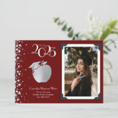 Enseignant Éducation Silver Graduation Faire-part (Debout devant)