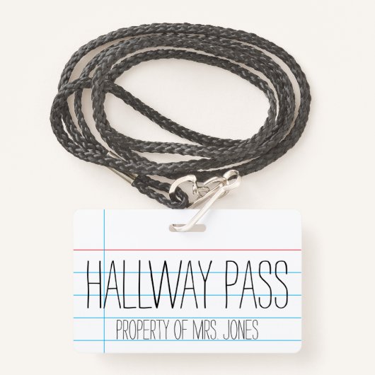 Enseignant en classe - Badge de Passe-Hall (Devant avec lanière)