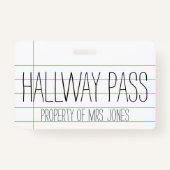 Enseignant en classe - Badge de Passe-Hall (Devant)