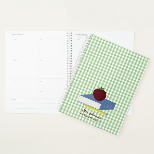 Enseignant En vichy Vert Et Blanc (Devant avec enveloppe)