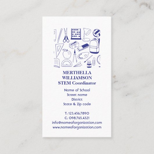 ENSEIGNANT | Équipement STEM | Carte de visite pho (Devant)
