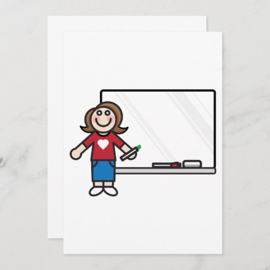 Enseignant Et Invitation Sur Tableau Blanc (Devant / Derrière)