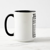 Enseignant Faits nutritionnels Mug (Gauche)