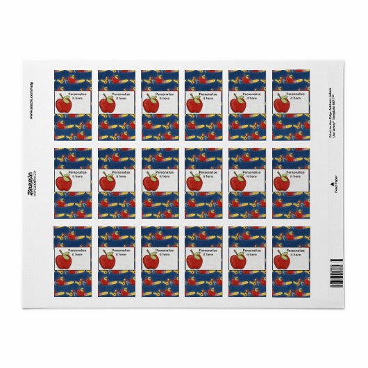 Enseignant Hershey Miniature Étiquette (Feuille entière)