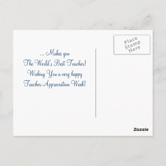 Enseignant Merci. Carte postale Daisy Design (Dos)