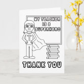 Enseignant Merci - Couleur moi dans la carte Super (Fleur jaune)