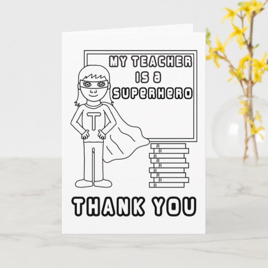 Enseignant Merci - Couleur moi dans la carte Super (Fleur jaune)