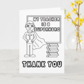 Enseignant Merci - Couleur moi dans la carte Super (Fleur jaune)