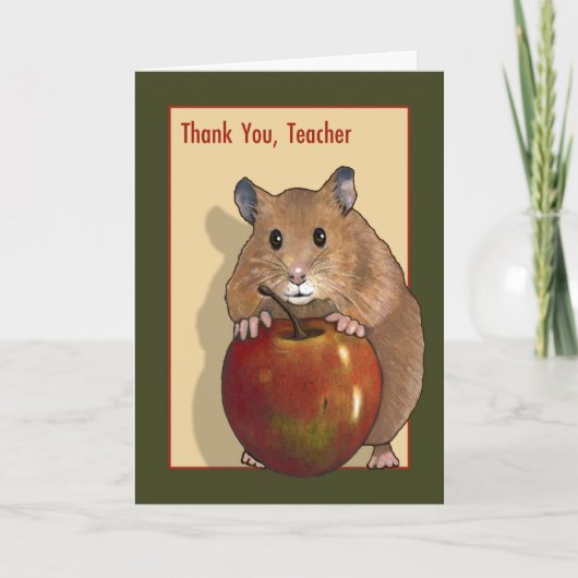 Enseignant Merci : Hamster mignon Avec Pomme Rouge (Devant)