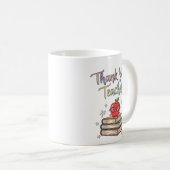 Enseignant Merci Livres & Pomme Mug (Devant droit)