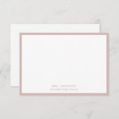 Enseignant moderne Blush Pink Merci Cartes de note (Devant / Derrière)