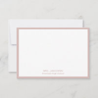 Enseignant moderne Blush Pink Merci Cartes de note