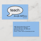 Enseignant ordinaire Enseignement Carte de visite (Devant / Derrière)