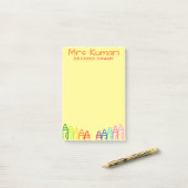 Enseignant personnalisé Crayon Design Post-It Note (Sur un bureau)
