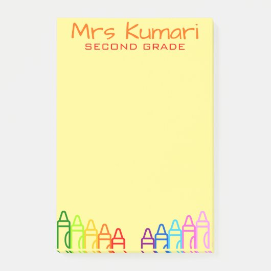 Enseignant personnalisé Crayon Design Post-It Note (Devant)