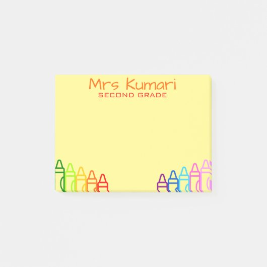 Enseignant personnalisé Crayon Design Post-It Note (Devant)