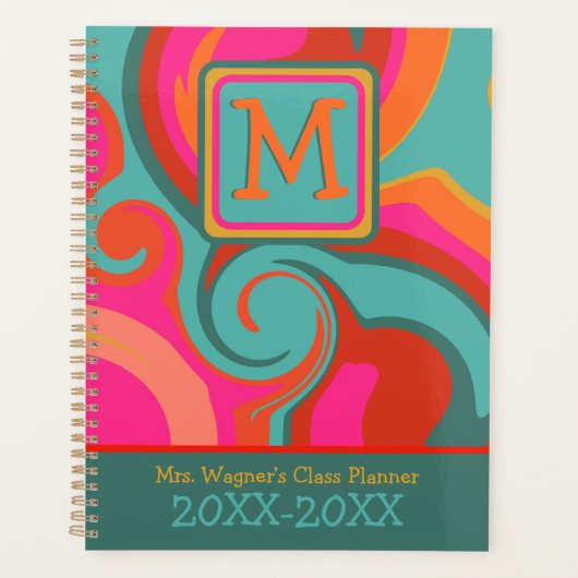 Enseignant Personnalisé Retro Abstrait Colorful In (Devant)