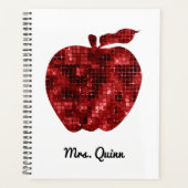 Enseignant personnalisé Rouge Faux Sequin Apple (Devant)
