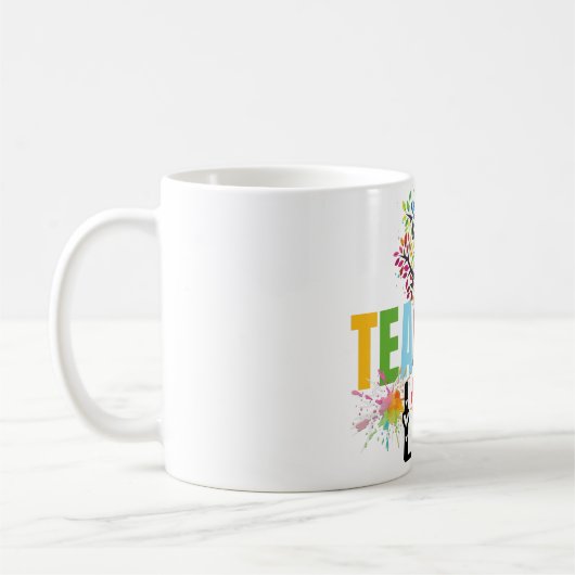 Enseignant vie arc-en-ciel pommier tasse de café (Gauche)