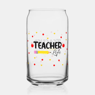 Enseignant Vie Mignonne École Can Glass Wrap
