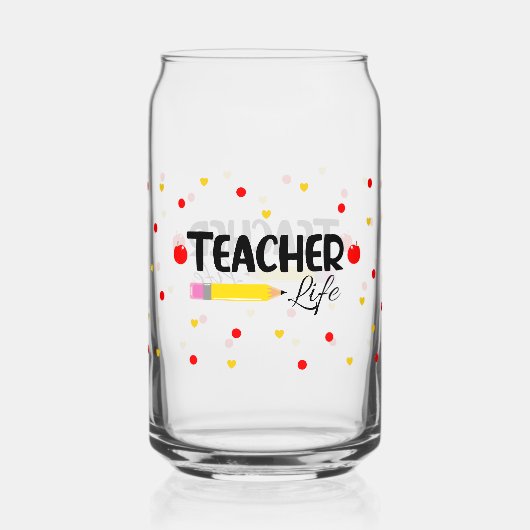 Enseignant Vie Mignonne École Can Glass Wrap (Recto)