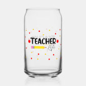 Enseignant Vie Mignonne École Can Glass Wrap (Verso)