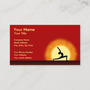 Enseignant Yoga Sunrise Pose Carte de visite horiz