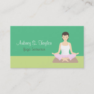 Enseignante de Yoga Carte de visite verte