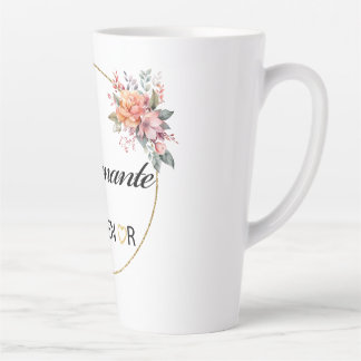 Enseignante Florale Aquarelle Latte Mug