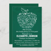 Enseignants Apple Retraite Party Invitation (Devant / Derrière)