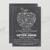 Enseignants Apple Retraite Party Invitation (Devant / Derrière)