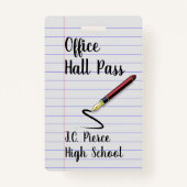 Enseignants Carnet Papier de l'école Badge de pass (Dos)