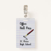 Enseignants Carnet Papier de l'école Badge de pass (Dos avec clip)