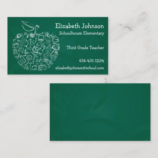 Enseignants Carte de visite Apple (Devant / Derrière)