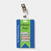 Enseignants École Bibliothèque Badge de passe (Dos avec clip)