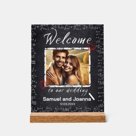 Enseignants Mariage Chalk Board Bienvenue (Recto)