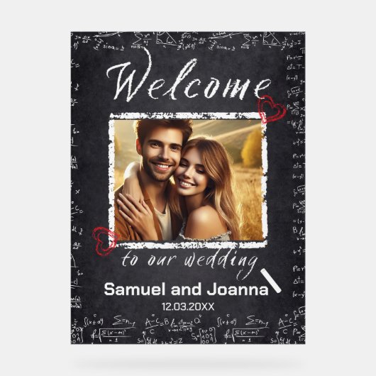 Enseignants Mariage Chalk Board Bienvenue (Recto)
