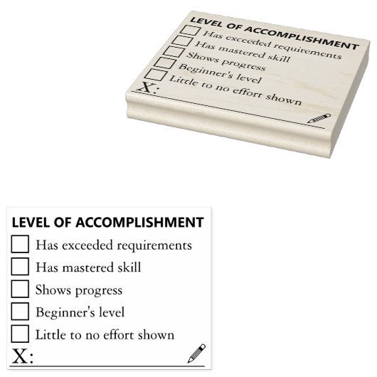 ENSEIGNANTS NOTES D'ÉVALUATION TAMPON EN CAOUTCHOU (Tamponné)