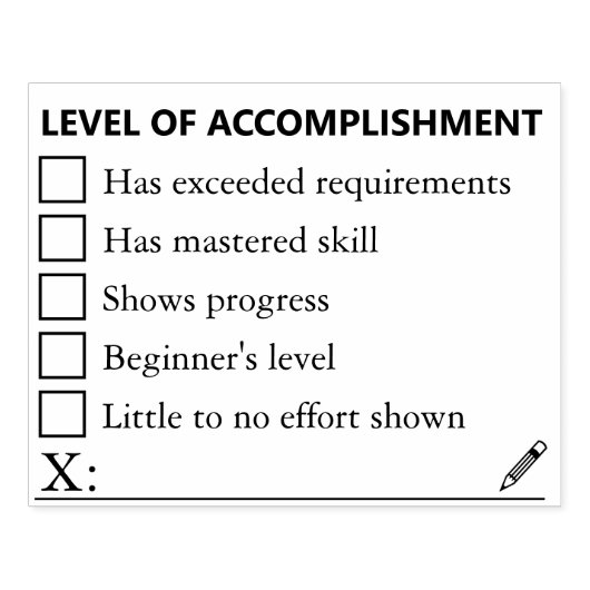 ENSEIGNANTS NOTES D'ÉVALUATION TAMPON EN CAOUTCHOU (Impression)