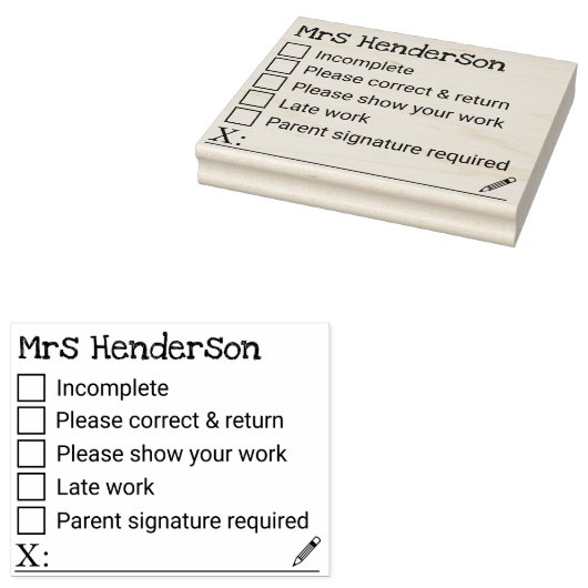 ENSEIGNANTS NOTES D'ÉVALUATION TAMPON EN CAOUTCHOU (Tamponné)