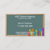 enseignants ou tuteurs carte de visite (Dos)