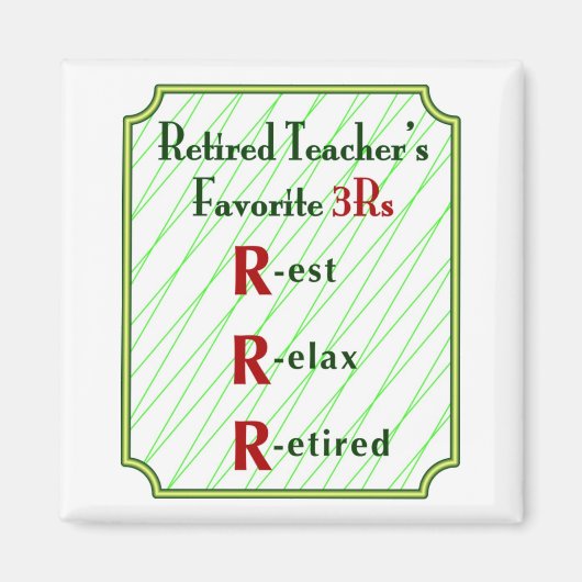 Enseignants Retraités 3Rs - Magnet (Devant)
