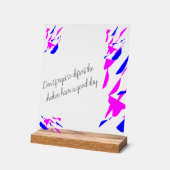 Enseigne acrylique avec support (Angle)