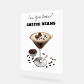 Enseigne Acrylique Grains de Café "Love Brewing" (Angle)
