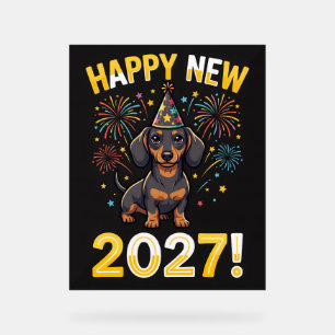 Enseigne Bonne Année 2027 pour teckel