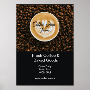 Enseigne de bannière de salon de café   Affiche d'