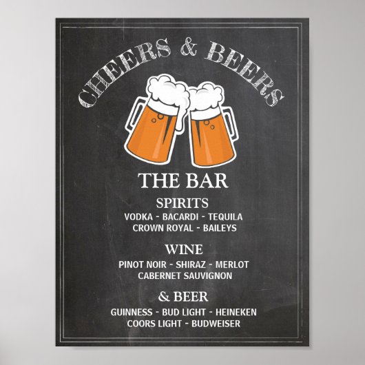 Enseigne de bar Cheers Beers Affiche de réception  (Devant)