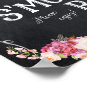 enseigne de bar de smores tableau noir floral (Coin)